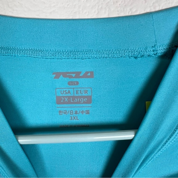 NWT TSLA Turquoise Short Sleeve UPF 50+ Rash Guard Swimsuit Top - Picture 3 of 6